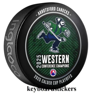 2025 Calder Cup Playoffs Abbotsford Canucks Western Conference Champions Puck - Imagen 1 de 1