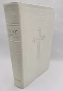 Holy Bible Collins durchsichtig 1958 gedruckt in Großbritannien 6"x4" Tasche Handtasche weiß - Bild 1 von 24