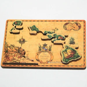 HAWAII The Hawaiian Islands 3D Rectangle Wooden Refrigerator Fridge Magnet NEW - Picture 1 of 2