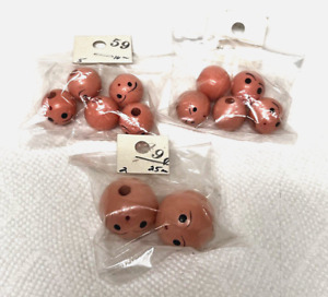 12 Hand Painted Wood Head Face Beads for Dolls Crafts