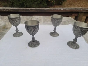EXCALIBUR GOBLETS KING ARTHURIAN SOCIETY FINE PEWTER * FRANKLIN MINT 1989 * - Picture 1 of 9