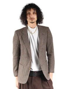 Blazer de lana de tweed Saint Laurent Homme Chaqueta ajustada Retro Talla S - Imagen 1 de 6