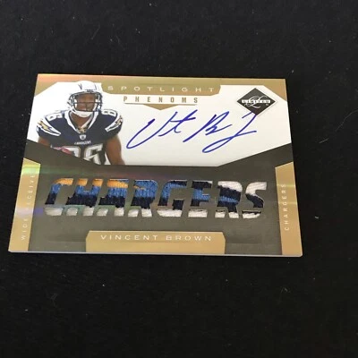 2011 Limited Vincent Brown Gold Spotlight Phenoms Patch Auto Autograph #1/10 - Image 1 of 2