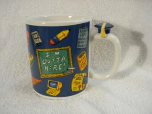 AVON Graduation Cup/Mug "I'm Outta Here" With Graduation Cap Handle NEW - Picture 1 of 5