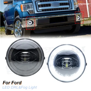 Luz antiniebla de conducción 2XWhite Halo LED DRL para Ford Expedition 2007-2017 lente transparente - Imagen 1 de 14