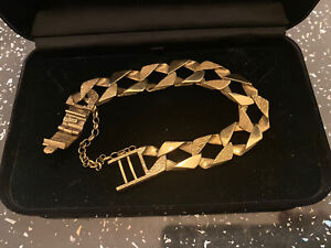Gents Heavy 9ct GOLD Chunky Curb / Chaps Link Bracelet With Box - BIG 9.5 Inches