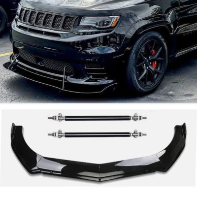 For Jeep Compass 2007-2023 Front Bumper Lip Chin Splitter Spoiler Strut Rod — 第 1/4 张图片