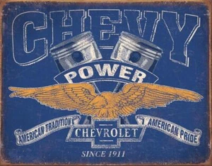 Chevy Power American Pride Tradition Since 1911 Metal Tin Sign - Picture 1 of 1