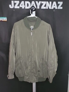 BURBERRY Bomber Jacket Nova Check Mens GREEN OLIVE Size XL To XXL (No Size Tag) - Picture 1 of 11