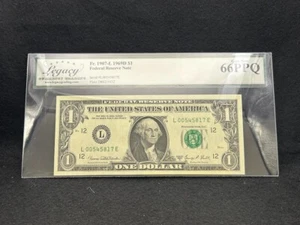 United States of America, $1, 1969, Federal Reserve Note, LCG 66PPQ - Picture 1 of 3
