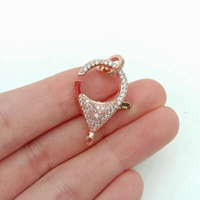 lobster clasp 16x28mm 18k gold Filled cz pave jewelry necklace finding - Image 1 of 3