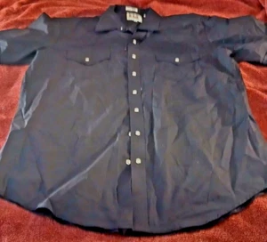 Fly Cattleman Western Shirt T LG Pearl Snap Men Black Short Sleeve Rodeo Cowboy - Picture 1 of 4