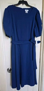 DKNY Women's Side Knot Belt Dress PD4G1848 AEGEAN (Plus Size 22W) NWT MSRP $100 - Picture 1 of 15
