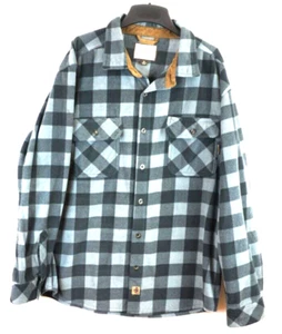 Legendary Whitetails Mens Flannel Shirt XL Gray Plaid Corduroy Collar - Picture 1 of 9
