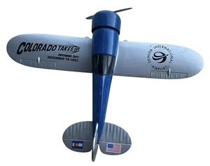NEW Denver Airport DIA Opening Day Die Cast Airplane Collect Metal Coin Toy Bank - Picture 1 of 6