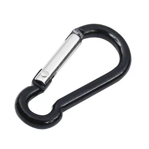 NEU SCHWARZ ALU SCHLÜSSELANHÄNGER WANDERN CAMPING KLETTERSCHLOSS HAKEN CLIP KARABINER - Bild 1 von 9