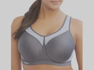 Glamorise Women's Sport High Impact Wonderwire Bra 9066 Gray Size 38G 6596 - Picture 1 of 1