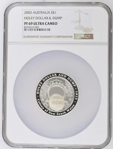 2003 Australia Holey Dollar and Dump 190th Anniversary - NGC PF 69 DCAM - Picture 1 of 2