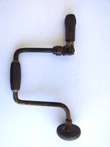 Vintage Hand Drill No Name Ratcheting Auger Hand Brace 14" Long Parts Only - Picture 1 of 11