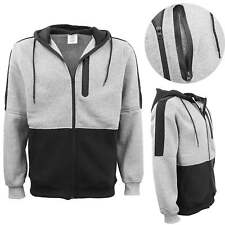Men's Adult Full Zip Hoodie Jumper Active Two-Tone Jacket Coat Sports Zip Pocket