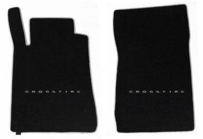 ¡NUEVO! Alfombrillas delanteras negras Chrysler Crossfire 2004-08 con par de logotipos bordados Foto 1 de 4