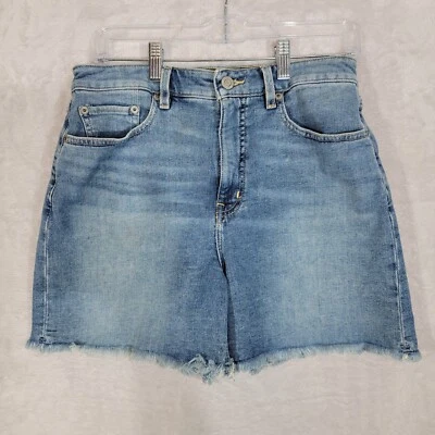 Pantalones Cortos Lauren Ralph Lauren Etiqueta Negra Para Mujer 8 Corte Lavado Mediano Tiro Alto Dobladillo Fray Foto 1 de 4