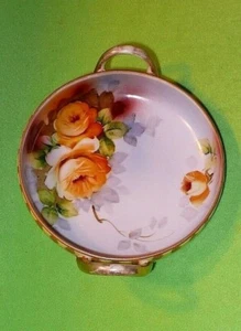 Antique NIPPON MORIMURI Japan hand-painted TWO-HANDLE BOWL with YELLOW ROSES. - Picture 1 of 5