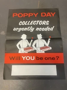 Original Vintage Haigs Fund WW2 Remembrance Poppy Appeal Poster - Picture 1 of 5