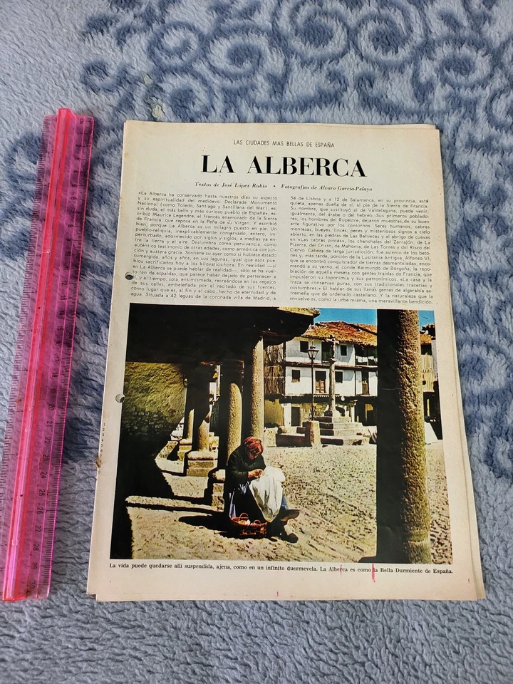 FOLLETO LUGARES ESPANA LA ALBERCA PAG 8 ANOS 60s CASTELLANO - Imagen 1 de 1