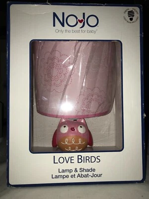 Новый в коробке новый РЕДКИЙ 2014 CROWN CRAFTS NoJo любовь птицы детской розовый/синий лампа и абажур - Изображение 1 из 4