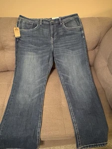 TK Axel Slim Boot Stretch Jeans Medium Wash Denim 40x32 NWT - Picture 1 of 3