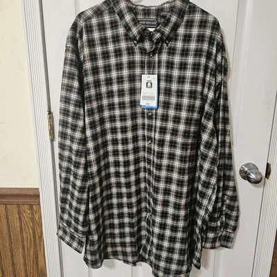 Camisa de franela para hombre David Taylor talla XXL alta azul verde a cuadros nueva con etiquetas 100 % algodón Foto 1 de 4