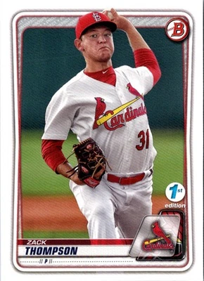 2020 Bowman 1st Edition Zack Thompson #BFE-6 St. Louis Cardinals Baseball Card - Image 1 of 2