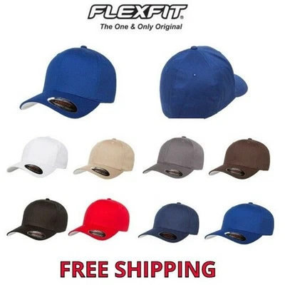 Gorra de béisbol Flex Fit V-Flexfit ajustada de algodón lisa en blanco 5001 ajuste flexible Foto 1 de 4