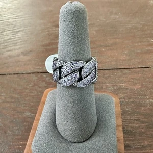 Anillo Bomb Party “Breezy Bliss” RG24018 Talla 8 Topacio Púrpura Circonita cúbica En Eslabón Hematita - Imagen 1 de 5