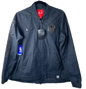Nike NBA Golden State Warriors Black Bomber Jacket 862368-010 Women's Size $110! - Picture 1 of 24
