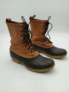 De Colección LL Bean Bean Botas Pato Campo de Caza Cuero Marrón Tostado Unisex 11.5 Pulgadas - Imagen 1 de 17