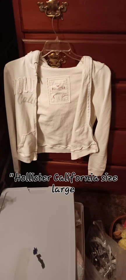 Jaqueta Hollister California Branca Tamanho Grande Feminina Zíper Completo - Imagem 1 de 1