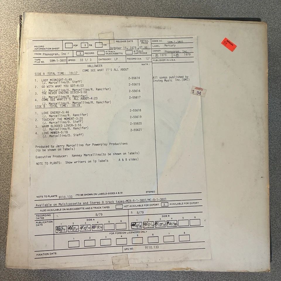 HALLOWEEN Come See What It’s All About TEST PRESS 1979 Disco/Funk SRM-1-3801 VG+ - Imagem 1 de 4