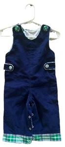 Banana Split Boutique Cord Strampler Gr. 3/6 Monate blau und grün kariert - Bild 1 von 6