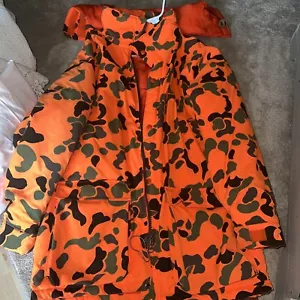 Woolrich Mens Medium Orange/camouflage Hunting Jacket/coat Vintage - Picture 1 of 9