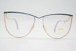Vintage Brille Zeiss 6845 Gold Blau Oval Brillengestell eyeglasses - Picture 1 of 6