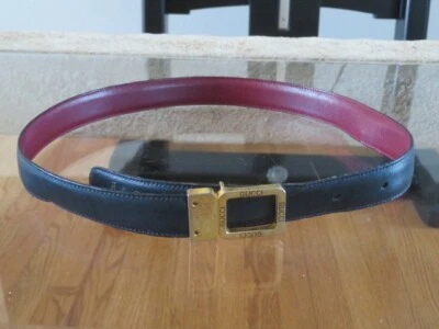 Мужские Gucci подлинный черный лакированная кожа ремень сделано в Италии - винтажный - Изображение 1 из 3