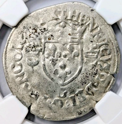 Henry II Poitiers France Silver Douzan AD 1547-1559 NGC XF45 Douzain Crest Cross - Image 1 of 4