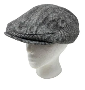 Cappello Berretto Uomo Malrov Bianco e Nero Spina di Pesce Newsboy Cabbie Taglia M Medium - Foto 1 di 8