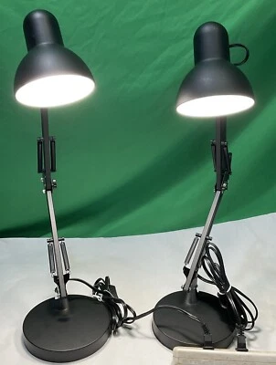 Intertek Desk Lamp Model # MTSL1003AHB Black Metal Adjustable LED 24” Set Of 2 - Image 1 of 4