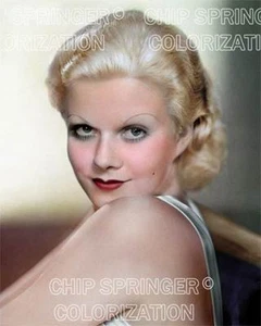 JEAN HARLOW SCHULTERFREIES LÄCHELN SCHÖNES FARBFOTO VON CHIP SPRINGER - Bild 1 von 1