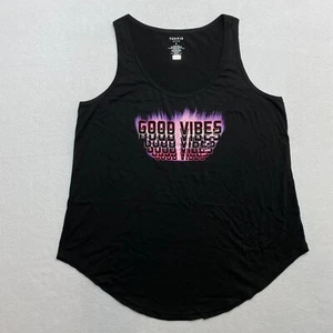 Torrid Tank Top Women's 0X Black Sleeveless Good Vibes Active NEW - Picture 1 of 10