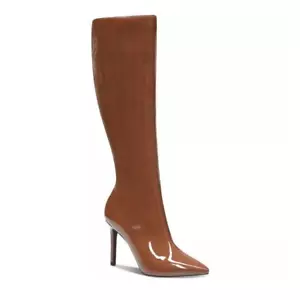INC Womens Rajelp Stiletto Dressy Tall Knee-High Boots Tan Patent Leather Size 8 - Picture 1 of 9