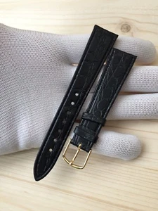 CORREA-STRAP WATCH PIEL COCODRILO NEGRO 18MM "NEW OLD STOCK 1970" - Imagen 1 de 4